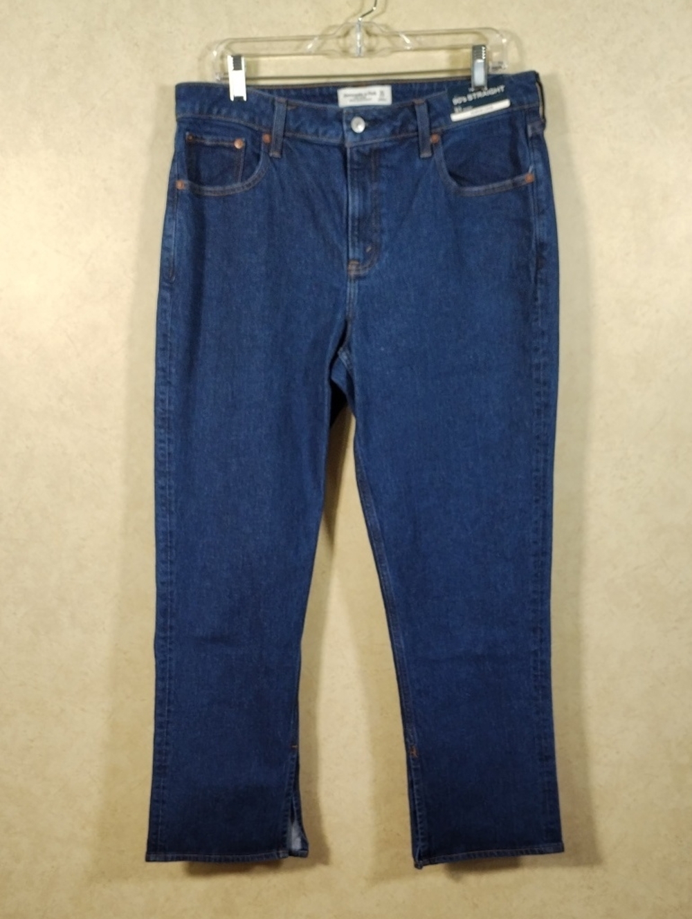 H197 Abercrombie & Fitch 90's Straight Mid Rise Blue Jeans 31S NWT